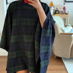 J.MCL plaid poncho one size
